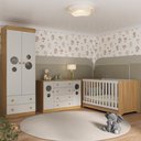 Ver imagem 2 de Quarto de Bebê Completo Berço Americano 3x1 Colchão Pirulito Multimóveis Mp4641 Madeirado/off
