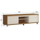 Ver imagem 3 de Rack para TVs até 72 Polegadas com Rodízios 2 Portas 2 Nichos Mirage Giga Móveis