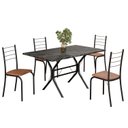 Ver imagem 2 de Conjunto Sala de Jantar Mesa Retangular 120x75cm Tampo Madeira MDP Indiana 4 Cadeiras Rio Preto/C. Marrom/Fosco
