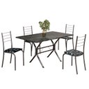 Ver imagem 2 de Conjunto Sala de Jantar Mesa Retangular 120x75cm Tampo Madeira MDP Indiana 4 Cadeiras Rio Prata/Preto Floral/Mart