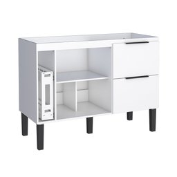 Balcão Gabinete de Cozinha Com Tampo em Madeira 120 Ipanema 2 Gavetas Branco - Mobília e Casa - 2 Balcão Gabinete de Cozinha Com Tampo em Madeira 120 Ipanema 2 Gavetas Branco - Mobília e Casa - 2
