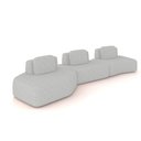 Ver imagem 4 de Sofá 3 Lugares Orgânico com Chaise e 2 Módulos Berlim Bouclê Cinza Claro-off White K01 - D'Rossi