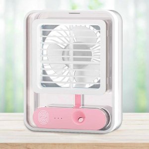 Ventilador Umidificador Mesa Touch Led 3 Velocidades Usb