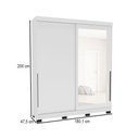 Ver imagem 4 de Guarda-roupa Casal Madrid 2 Portas 2 Gavetas com Espelho Branco - Politorno