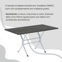 Ver mais imagens de Conjunto Sala de Jantar Mesa Retangular 120x75cm Tampo Madeira MDP Indiana 4 Cadeiras Rio Branco/C. Marrom