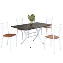 Ver imagem 2 de Conjunto Sala de Jantar Mesa Retangular 120x75cm Tampo Madeira MDP Indiana 4 Cadeiras Rio Branco/C. Marrom