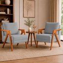 Ver imagem 1 de Kit 2 Poltronas Sala de Estar Maya Luxo Suede Cinza M3 - Monari Design