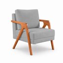 Ver imagem 2 de Kit 2 Poltronas Sala de Estar Maya Luxo Suede Cinza M3 - Monari Design