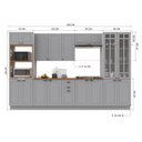 Ver imagem 4 de Armário de Cozinha Modulada Completa Fidelitá Nara 100% MDF 6 Peças 350cm 18 Portas 2 Gavetas com