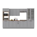 Ver imagem 2 de Armário de Cozinha Modulada Completa Fidelitá Nara 100% MDF 6 Peças 350cm 18 Portas 2 Gavetas com