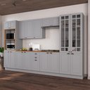 Ver imagem 1 de Armário de Cozinha Modulada Completa Fidelitá Nara 100% MDF 6 Peças 350cm 18 Portas 2 Gavetas com