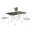 Ver imagem 2 de Conjunto Sala de Jantar Mesa Retangular 120x75cm Tampo Madeira MDP Indiana 4 Cadeiras Rio Branco/Paraopeba