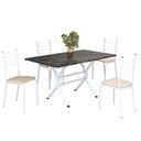 Ver imagem 2 de Conjunto Sala de Jantar Mesa Retangular 120x75cm Tampo Madeira MDP Indiana 4 Cadeiras Rio Branco/Creme