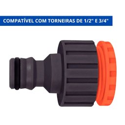 Bico Para Torneira Engate Rápido Com Conexão Para Torneira de 3/4" + Redução Para 1/2" | Tramontina - 4
