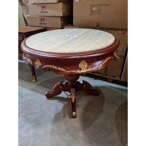 Mesa Auxiliar 1mt Madeira Maciça Bronze Flor de Liz Formosa