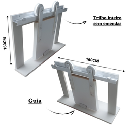 Kit Porta de Correr Fundo Primer 0,80x210 + Trilho Escovado - 4