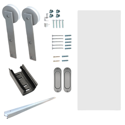 Kit Porta de Correr Fundo Primer 0,80x210 + Trilho Escovado - 5