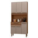 Ver imagem 1 de Armario de Cozinha Santiago 90 Cm com 6 Portas e 1 Gaveta Freijo/moka