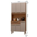 Ver imagem 4 de Armario de Cozinha Santiago 90 Cm com 6 Portas e 1 Gaveta Freijo/moka