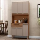 Ver imagem 2 de Armario de Cozinha Santiago 90 Cm com 6 Portas e 1 Gaveta Freijo/moka
