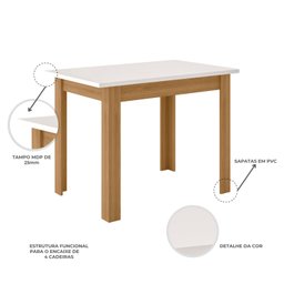Mesa de Jantar Retangular 108cm Bellagio - 4