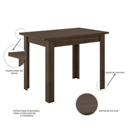 Mesa de Jantar Retangular 108cm Bellagio - 4