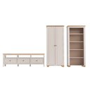 Ver imagem 2 de Conjunto de Sala 3 Peças Rack, Estante e Armário Madeira Maciça Ananda CabeCasa MadeiraOriginals Branco Off White/Mel