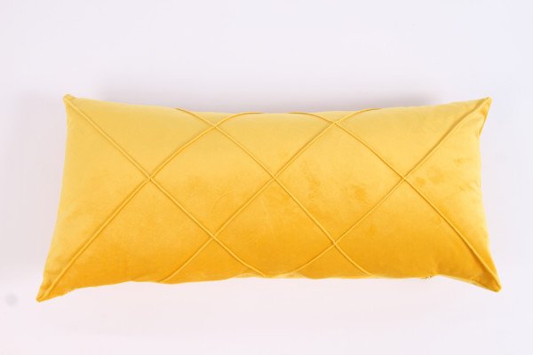 Capa Almofada Retangular Baguete Veludo 30x65 - Amarelo