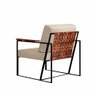 Poltrona Roma Linho Bege com Rattan e Base em Metal Preto - 9