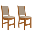 Ver imagem 1 de Kit 2 Cadeiras para Cozinha Clara Laranja/Freijo/Savana