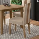 Ver imagem 3 de Kit 2 Cadeiras Estofadas Lisa com Detalhe em Courvin