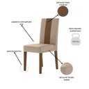 Ver imagem 5 de Kit 2 Cadeiras Estofadas Lisa com Detalhe em Courvin