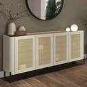 Ver imagem 1 de Buffet Mdf com Gaveta e Palha Natural L180 X A81,5cm Louro/luna/preto F831s