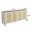 Ver imagem 4 de Buffet Mdf com Gaveta e Palha Natural L180 X A81,5cm Louro/luna/preto F831s
