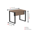 Ver imagem 4 de Escrivaninha M90/60P25TUB 90cm Industrial Walnut e Preto Marrom