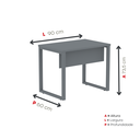 Ver imagem 4 de Escrivaninha M90/60P25TUB 90cm Industrial Grafito Cinza