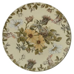Sousplat Pascoa Coelhos C/ Flores 33cm