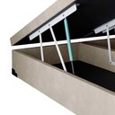 Ver imagem 3 de Cama Box Baú Blindado Casal Bipartido Suede Bege 41x138x188 em Madeira Homequeen