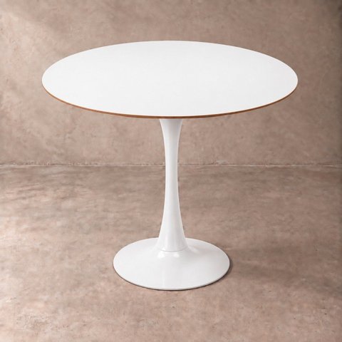 Mesa de Jantar Redonda Saarinen Basic 110cm Branca Design Moderno