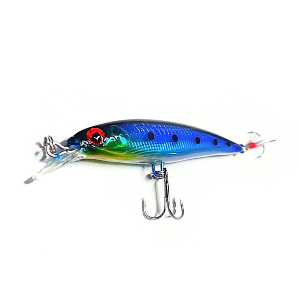 Carretilha Esquerda LK201 Azul - Deyu + Isca Artificial Minnow Superfície 8g Azul - 3