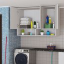 Ver imagem 3 de Armário Multiuso Suspenso 3 Portas Branco – Cozinha, Lavanderia e Banheiro