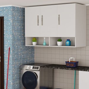 Armário Multiuso Suspenso 3 Portas Branco – Cozinha, Lavanderia e Banheiro