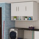 Ver imagem 1 de Armário Multiuso Suspenso 3 Portas Branco – Cozinha, Lavanderia e Banheiro