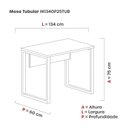 Ver imagem 4 de Mesa Madeira M134/60P25TUB 134cm Industrial Grafito Cinza