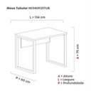 Ver imagem 4 de Mesa Madeira M134/60p25tub 134cm Industrial Nogueira Casablanca E Preto