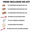 Ver imagem 2 de Jogo de Assadeira Alta 03 Peças Antiaderentes + Luva Térmica + Pincel + Espátula + Descanso de Panel