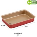 Ver imagem 4 de Jogo de Assadeira Alta 03 Peças Antiaderentes + Luva Térmica + Pincel + Espátula + Descanso de Panel