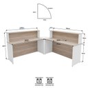 Ver imagem 5 de Balcão Atendimento de Canto em L Recepção/consultório 1400x600 Netmobil - Dubai/branco