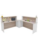 Ver imagem 3 de Balcão Atendimento de Canto em L Recepção/consultório 1400x600 Netmobil - Dubai/branco