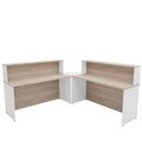 Ver imagem 4 de Balcão Atendimento de Canto em L Recepção/consultório 1400x600 Netmobil - Dubai/branco